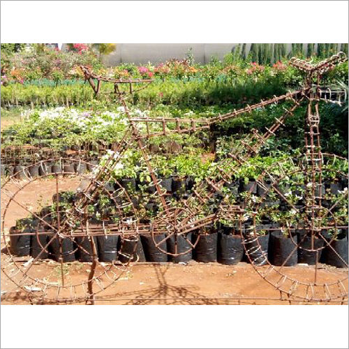 Metal Green Bicycle Topiary