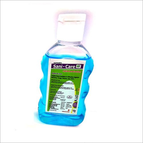 100 ml Sani Care Liquid Hand Sanitizer - 70-80% Purity, Bottle Packaging , Kills Germs for Hospital, Clinic, Household Use