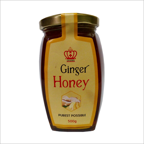 500 GM Ginger Honey - Glass and PET Jar Packaging | Grade A, Shelf Life Up to 24 Months, Soluble in Water & Milk, Stress Relief Properties