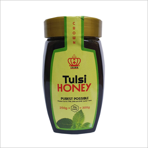 Tulsi Infused Honey - 300 GM Glass Jar | Premium Quality Smooth Texture Anti-Bacterial Properties Strengthens Respiratory System Boosts Energy Shelf Life Up to 24 Months