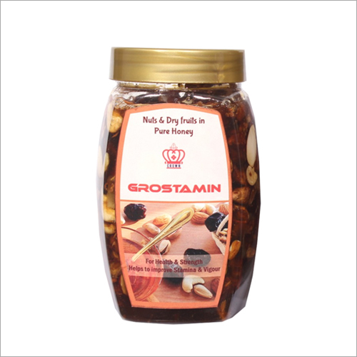 Nuts And Dry Fruits In Pure Honey - 500 gm Air-Sealed Glass Jar | Infused with Nutrient-Rich Goodness, Grade A, 24 Months Shelf Life, Versatile Spread