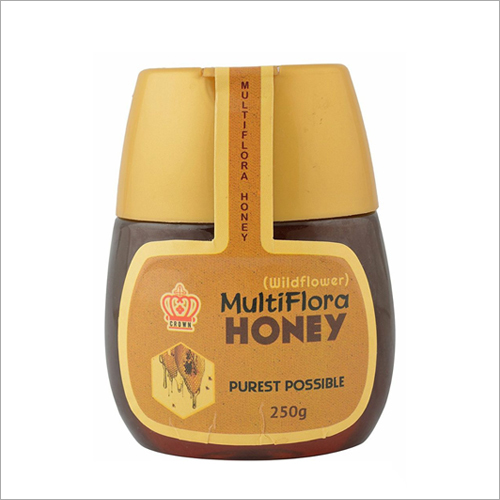 250 GM Multiflora Honey - Plastic Jar | Grade A, Shelf Life Up to 24 Months, Free from Artificial Color and Preservatives, Unique Aroma, Natural Nutrients