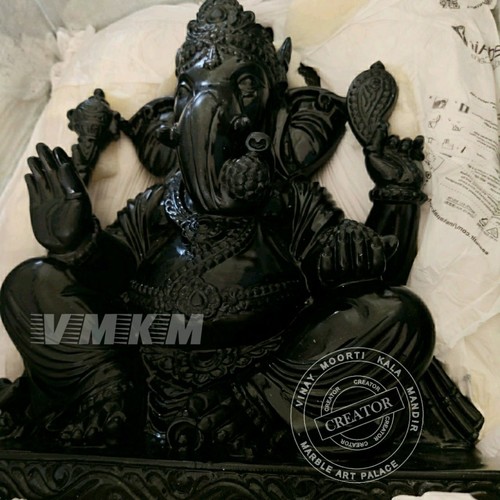 Black Marble Ganesha Statue