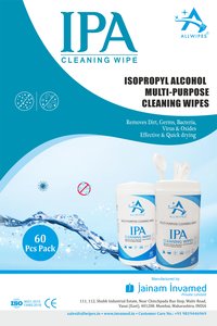 Allwipes Ipa Multipurpose Wipes Canister Wet Wipes - 60pcs In One Canister - 15x20cm Wipes
