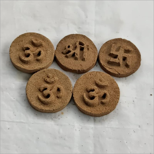 Cow Dung Pooja Articles - Embossed Sacred Symbols, 2-3 cm Diameter | Eco-Friendly, Biodegradable, Spiritual Cleansing