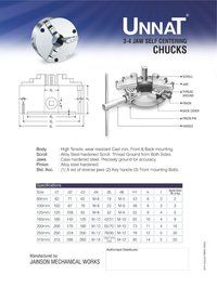 Unnat 3 Jaw Self Centering Chucks