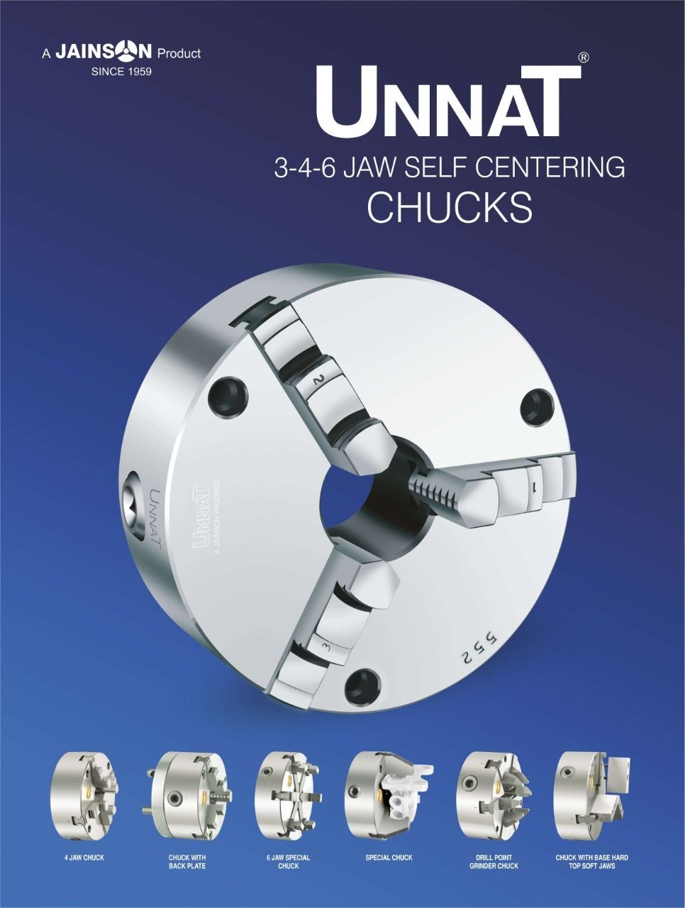 Unnat 3 Jaw Self Centering Chucks