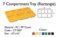 Fast Food Tray Cafeteria 7 Compartment with transparent Lid 16 x 10
