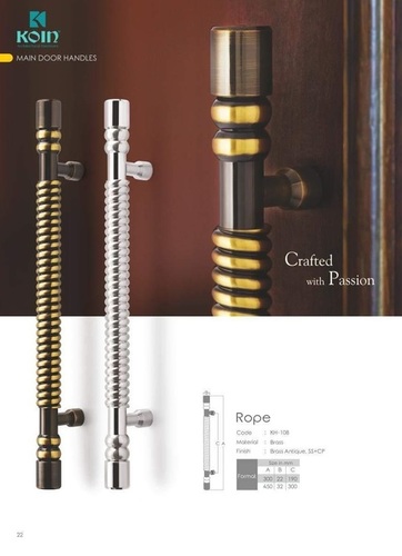 Door Pull Handles - Virgin Brass Material 12"/18"/24" Sizes Available in Brass Antic & S.S + C.P Colors Customizable Options