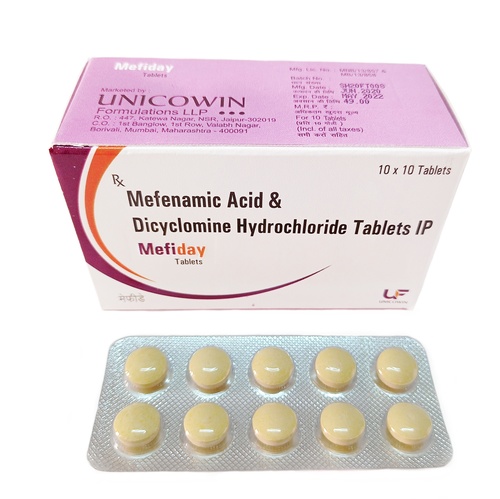 Mefenamic Acid 250mg. Dicyclomine Hcl 10mg Tab