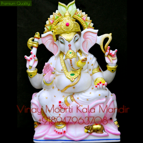 White Marble Ganesh Murti
