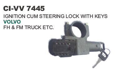 Ignition Cum Steering Lock With Keys Volvo Truck - Metal 150x100x50 mm Black | Theft Prevention, Secure Locking, Easy Installation