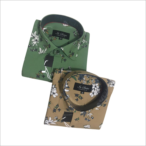 Mens Floral Printed Cotton Shirt - Cotton Fabric, Full Sleeves, Vibrant Floral Print | Washable, Ideal for Rainy, Spring, Summer, and Winter Seasons