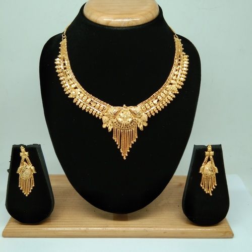 Gold Latest Design Golden Color Forming Neckalce Set For Women