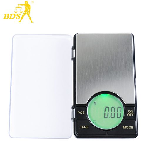 BDS ES Digital Jewelry Scales - Stainless Steel Platform, 123x73x34mm | High-Precision Straining Resistance Sensor, LCD Display with Blue Backlight, Capacity Range 100g/0.01g to 500g/0.1g