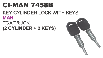 Key Cylinder Lock with Keys Man Truck - Metal, Range Varies, Black | Secure Locking, Two Cylinders, Two Keys Included