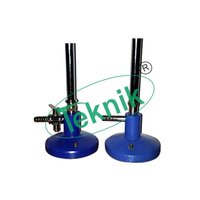Bunsen Burner - Powder Coated Base, Chrome Plated Brass Pipe, 11 X 130 Mm, Adjustable Gas Nozzle , Includes 5 M Gas Tubing, Safety Valve