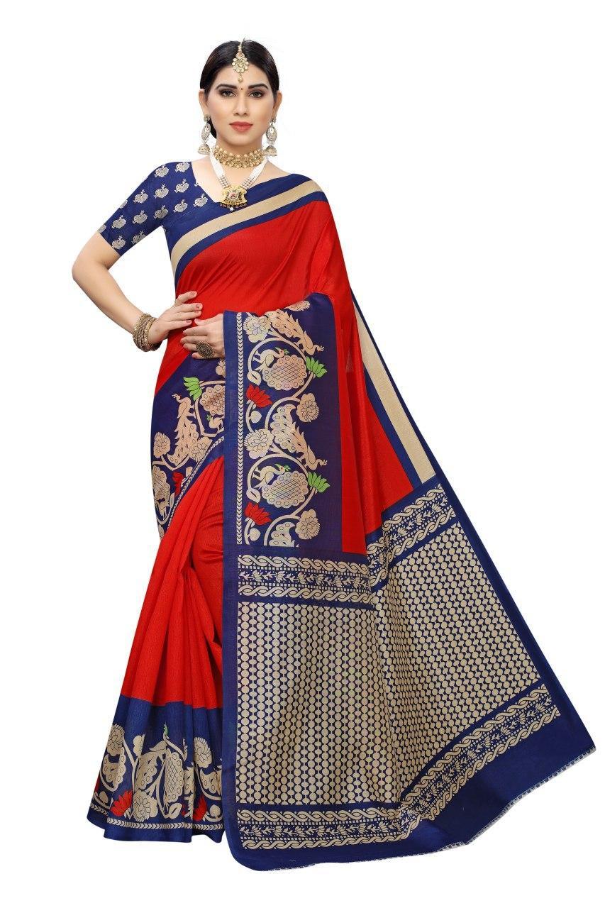 ART SILK SAREES WITH FIGURE PRINT CONCEPT