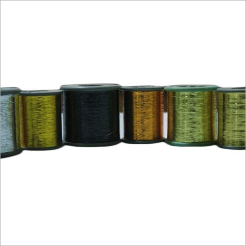 M Type Flat Film Yarn - Lacquered Polyester 2 Ply Thickness 150D Count | Durable Lightweight Dyed Pattern in Golden & Black