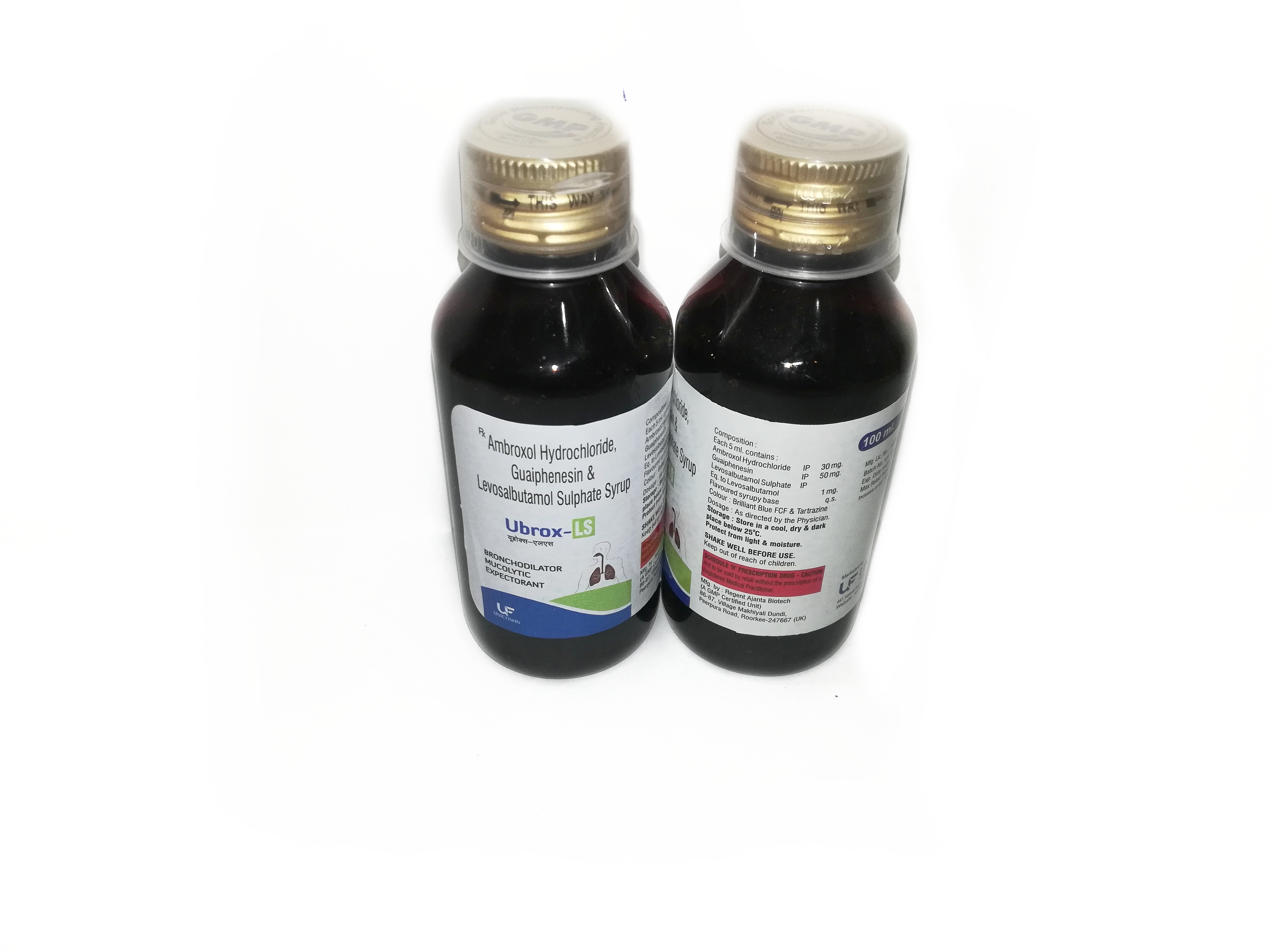 Ambroxol Hydrochloride 30mg, Guaiphenesin 50mg & Levosalbutamol Sulphate 1mg Syrup