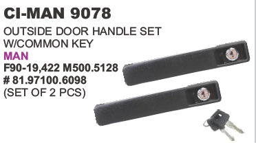 Outside Door Handle Set w/ Common Keys Man Truck