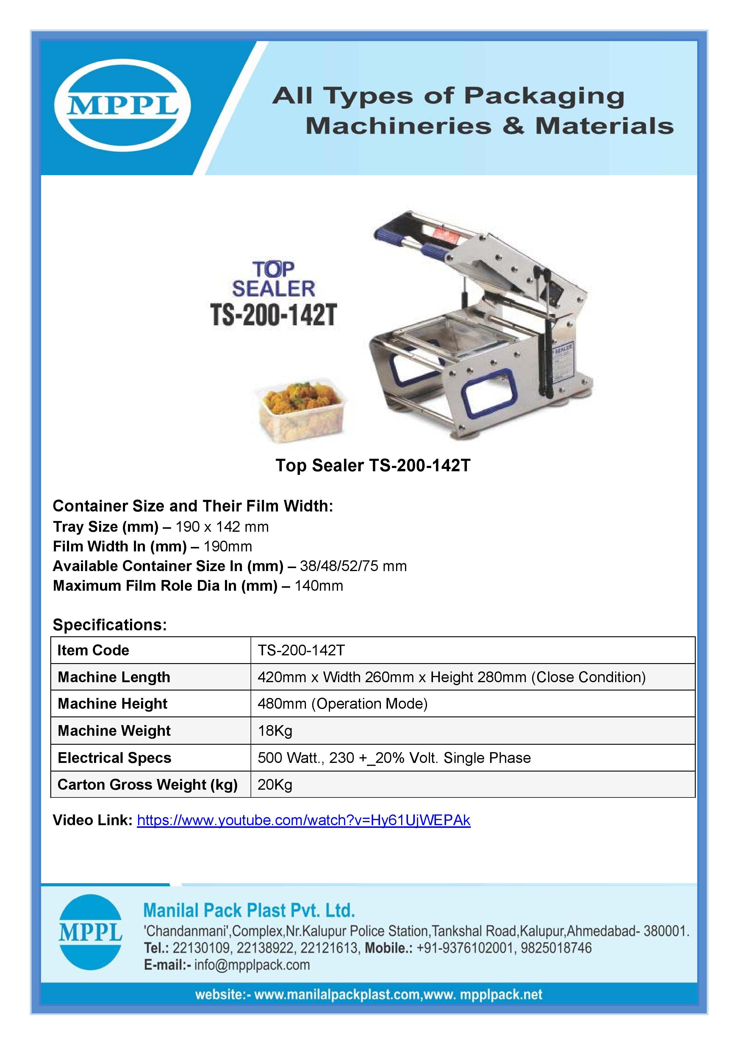 Top Sealer Ts-200-142t