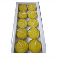 Flower Candles - Premium Wax Material, Yellow Floating Floral Design | 12 Pack, High Quality Finish And Durability