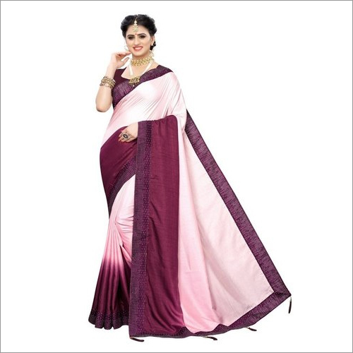 Fancy Silk  Saree With Latkan With Moti Work