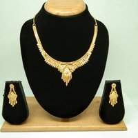 Simple Indian Style Attractive Gold Plated Necklace set