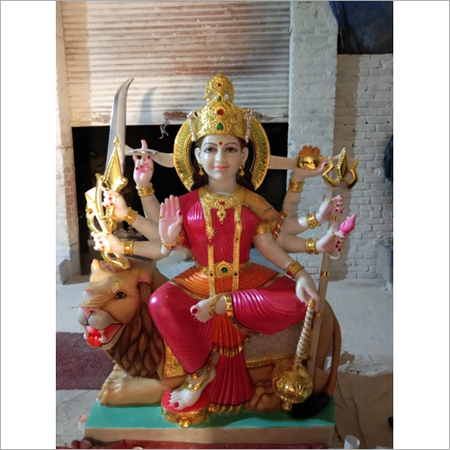 Durga Mata Marble Statue - Color: Multicolor
