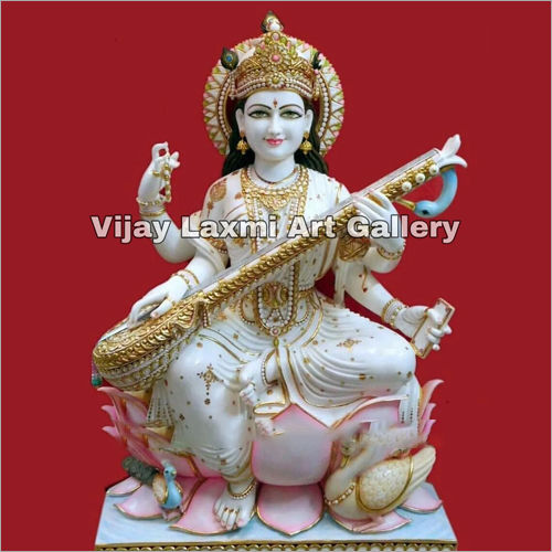 Marble Saraswati Mata Statue