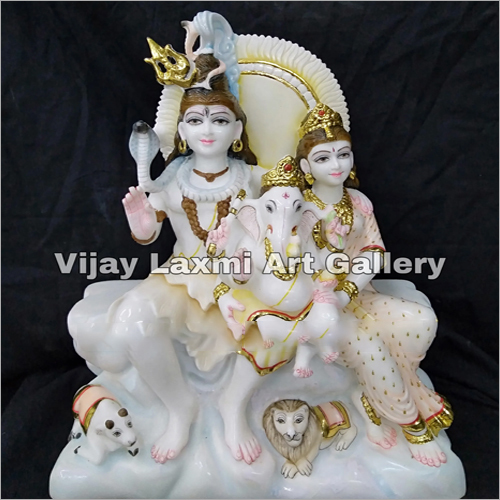 Shiv Parvati With Ganesh Statue