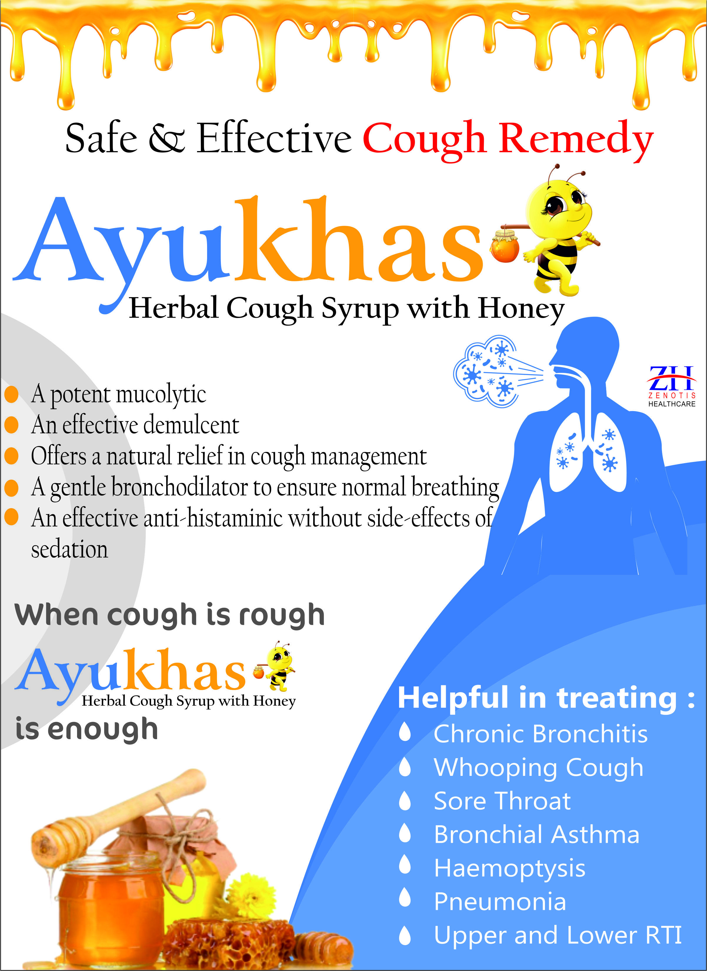 Herbal Cough Syrup with Honey Mulethi And Tulsi