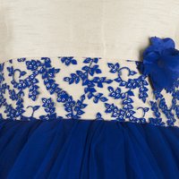 Kids Embroidered Blue Party Wear Frock