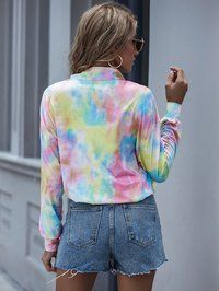 Tye Dye Long Sleeve Women Sweatshirts