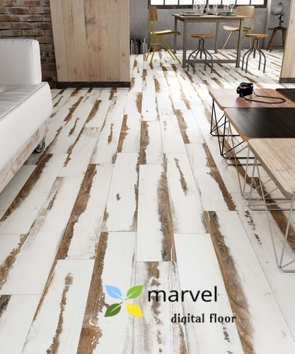 Porcelain Tiles - 600x600 mm Glazed Finish White-Black Multi Color | Acid-Resistant Non-Slip Rustic Polished Surface 8.5 mm Thickness