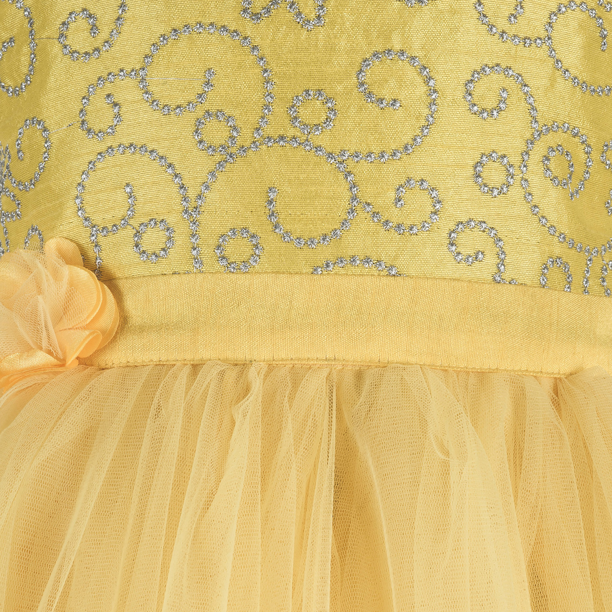 Kid Embroidered Yellow Party Wear Gown