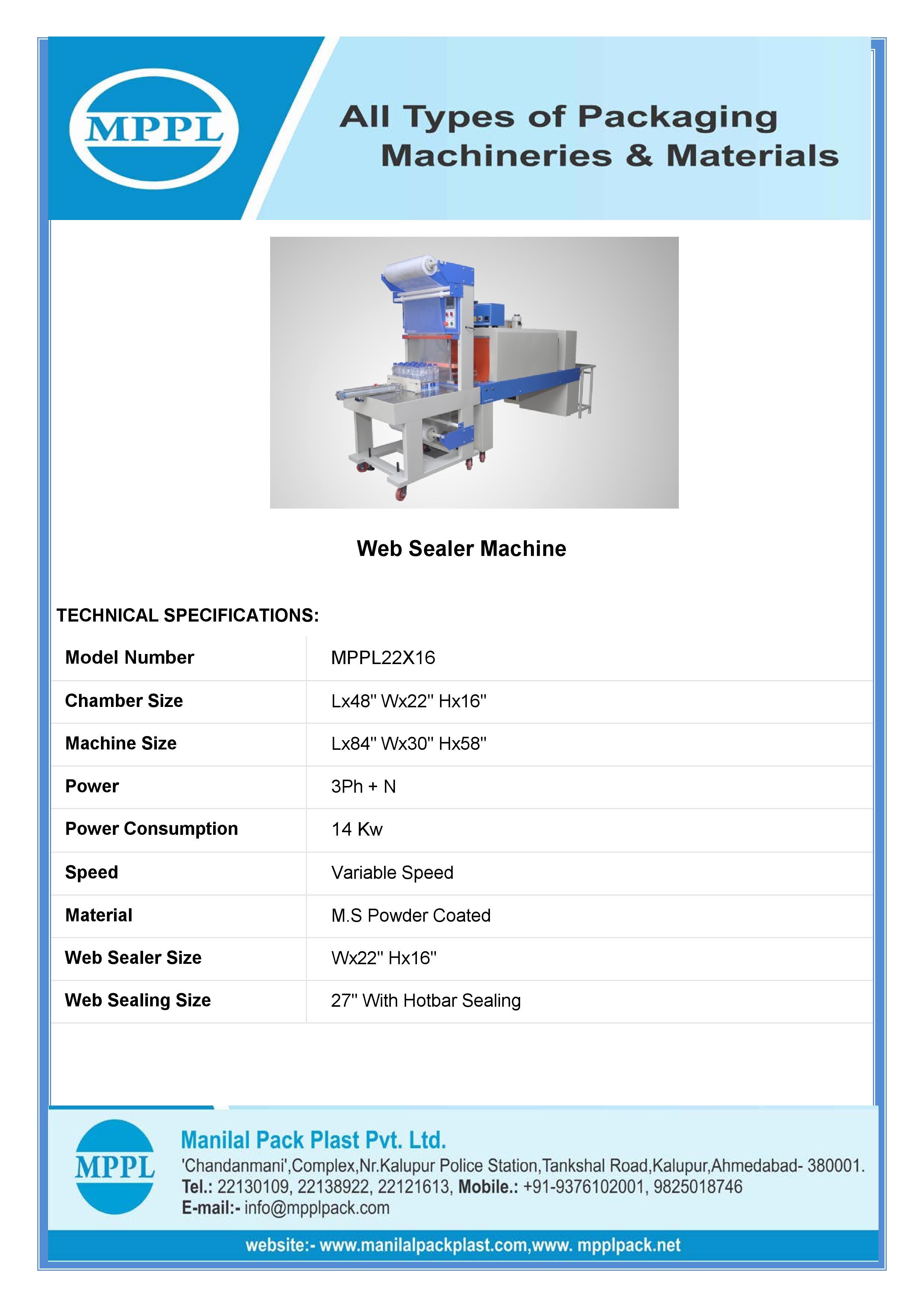 Web Sealer Shrink Machine