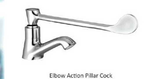 Elbow action pillar cock
