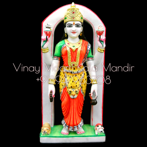 Carving Parvati Marble Statue