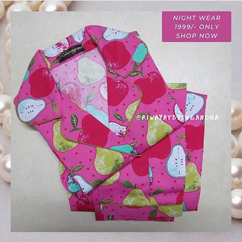 Ladies Fruit Printed Night Suit