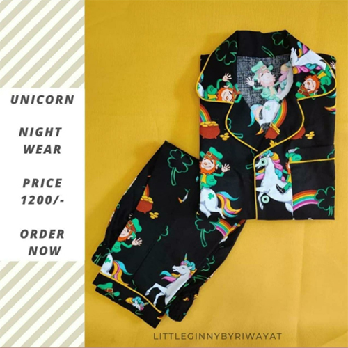 Ladies Unicorn Print Night Wear