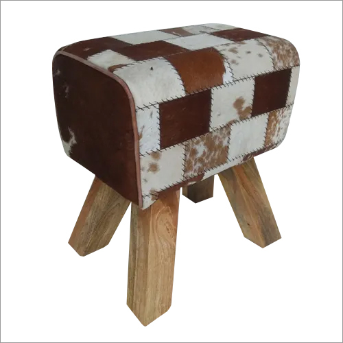 Tan White Hairon Stool