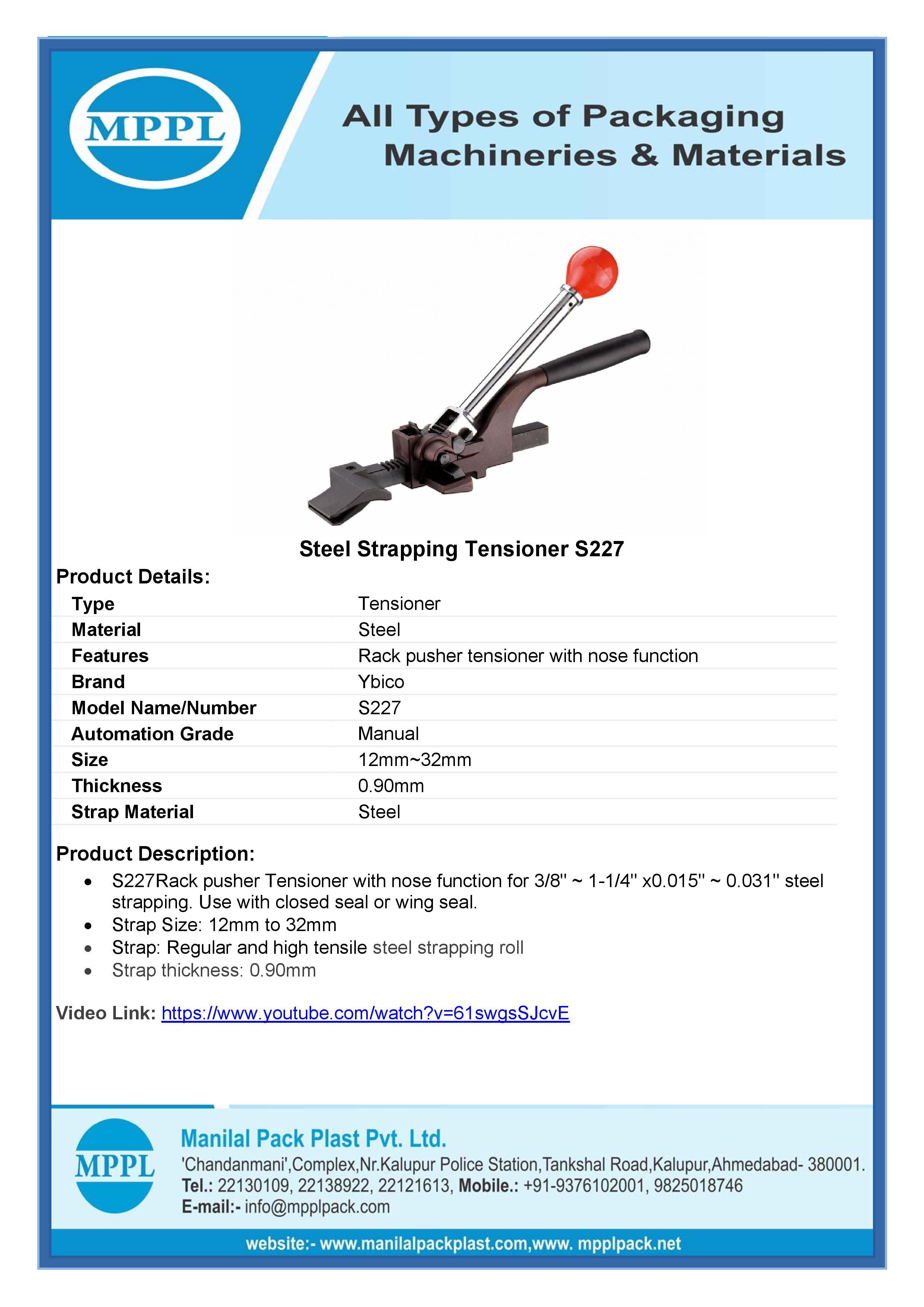 Steel Strapping Tensioner S227