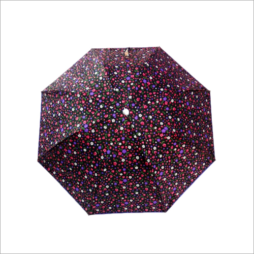 Folding Umbrella - Nylon and Polyester Blend, Multicolor Design, Iron Handle for Rainy Seasons
