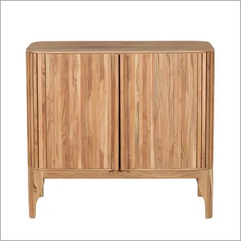Wooden Cabinet - Oak Wood, 36x16x30 inches, Light Brown | Natural Finish, Two Doors for Home Storage, Office Supplies, Media Storage