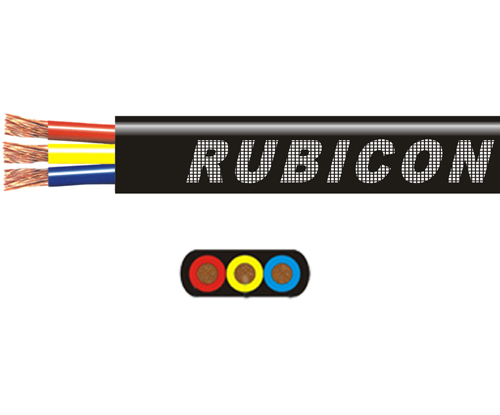 3 Core Submersible Flat Cable - Flexible PVC, 1.5 to 35 sq mm, Red, Yellow, Blue | Rated Voltage 1100V, 50/60Hz, Length Options: 100m, 500m, 1000m