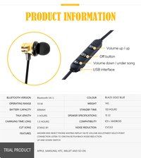 Earphone Sport Wireless Bluetooth Headset With Mic XT11