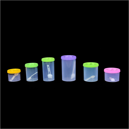 Twister Container Set - HDPE & PVC, Transparent, Round | Airtight Screw Cap, Lightweight, Water & Dust Proof, Perfect for Home & Retail Storage