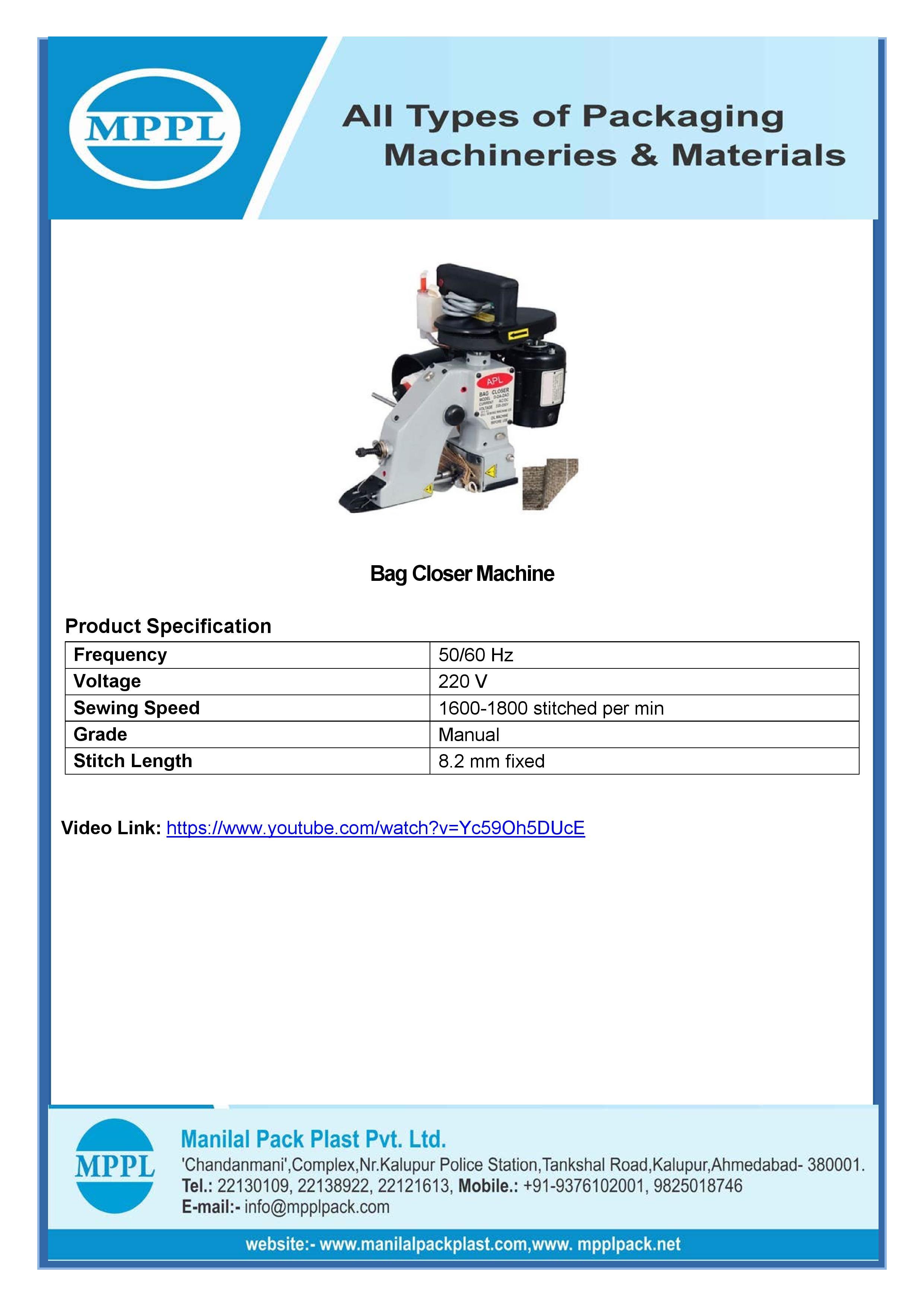 Bag Closer Machine